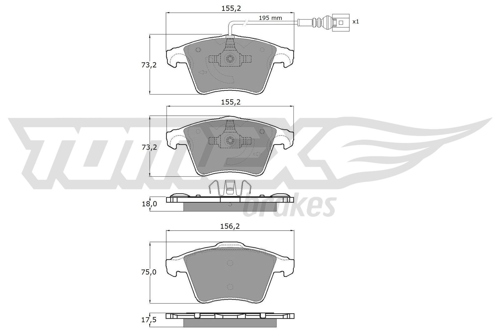 Obrázok Sada brzdových platničiek kotúčovej brzdy TOMEX Brakes  TX13931